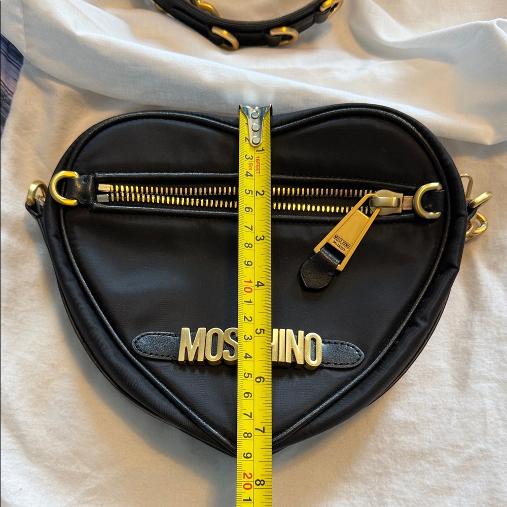 Moschino Black Heart Crossbody Bag with Gold Hardware - Picture 8 of 8